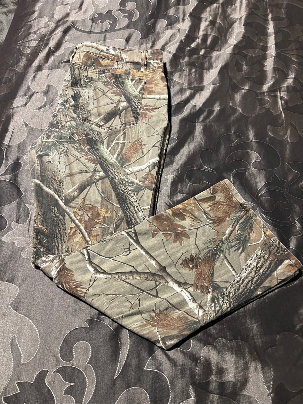 Realtree Brown and Green Camouflage Pants Straight Leg 5-Pocket Women’s Size 18